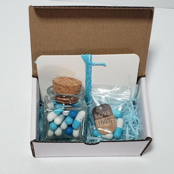 Capsule Letters Message in a Bottle Glass Favor Bottle Dark Blue 25‎ pcs - Picture 2 of 3